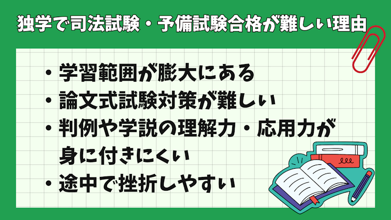 独学で司法試験・予備試験合格するのは難しい理由