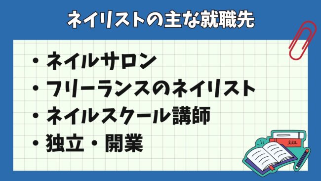 ネイリストの主な就職先