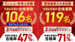 アガルートのマンション管理士・管理業務主任者の口コミ・評判は?料金・合格実績を比較