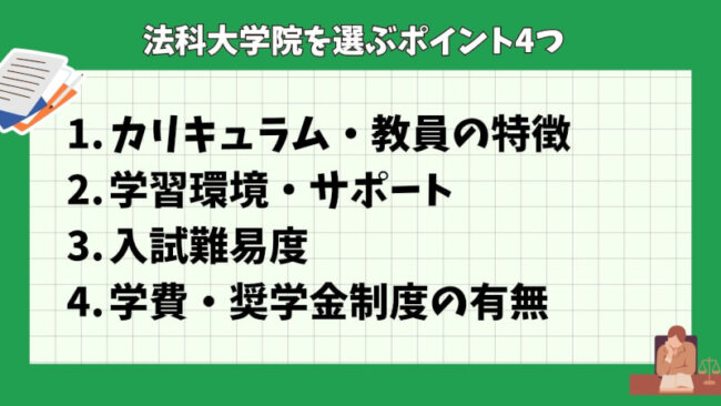 法科大学院を選ぶポイント4つ