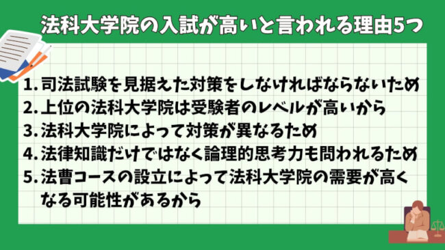 法科大学院の入試が高いと言われる理由5つ